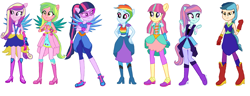 Size: 1024x392 | Tagged: safe, artist:diana173076, dean cadance, indigo zap, lemon zest, princess cadance, sci-twi, sour sweet, sugarcoat, sunny flare, twilight sparkle, equestria girls, legend of everfree, 1000 hours in ms paint, alternate universe, base used, ms paint, shadow six