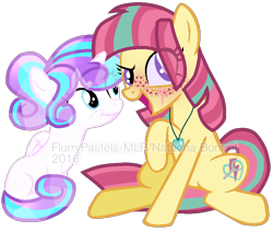 Size: 826x702 | Tagged: safe, artist:flurrypastels-mlp, princess flurry heart, sour sweet, equestria girls, friendship games, equestria girls ponified, freckles, necklace, ponified, scar