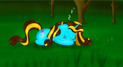 Size: 3389x1860 | Tagged: safe, artist:brok-enwings, derpibooru import, oc, oc only, pony, unicorn, female, mare, sleeping, solo, zzz