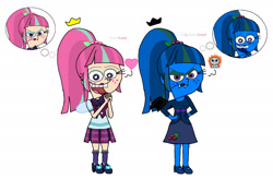 Size: 2192x1435 | Tagged: safe, artist:runepatriarch, sour sweet, equestria girls, blouse, clothes, crossover, crystal prep academy uniform, lipstick, nail polish, school uniform, skirt, smiling, the fairly oddparents