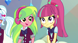 Size: 1280x718 | Tagged: safe, screencap, lemon zest, sour sweet, sugarcoat, dance magic, equestria girls, spoiler:eqg specials, cute, open mouth, smiling, zestabetes