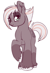 Size: 373x544 | Tagged: safe, artist:lulubell, derpibooru import, oc, oc only, oc:dust bunny, earth pony, pony, ear piercing, eyebrow piercing, female, mare, piercing, simple background, solo, transparent background