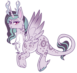 Size: 715x674 | Tagged: safe, artist:lulubell, derpibooru import, oc, oc only, oc:seraphine, draconequus, hybrid, interspecies offspring, next generation, offspring, parent:discord, parent:princess celestia, parents:dislestia, solo