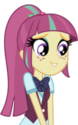 Size: 5000x7991 | Tagged: safe, artist:luckreza8, sour sweet, equestria girls, friendship games, .svg available, absurd resolution, bowtie, clothes, crystal prep academy, crystal prep shadowbolts, cute, freckles, inkscape, school uniform, simple background, smiling, solo, sourbetes, transparent background, vector, when she smiles