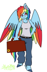 Size: 420x645 | Tagged: safe, artist:marimey, derpibooru import, rainbow dash, anthro, unguligrade anthro, simple background, solo, unshorn fetlocks, white background