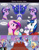 Size: 1280x1656 | Tagged: safe, artist:silfoe, derpibooru import, applejack, fluttershy, night light, pinkie pie, princess cadance, princess celestia, princess flurry heart, princess luna, rainbow dash, rarity, sci-twi, shining armor, spike, starlight glimmer, sunset shimmer, twilight sparkle, twilight sparkle (alicorn), twilight velvet, oc, oc:wind, alicorn, dragon, earth pony, pegasus, pony, unicorn, equestria girls, clothes, comic, dialogue, dress, equestria girls ponified, female, lesbian, male, mane six, mare, ponified, scitwishimmer, shipping, smiling, stallion, suit, sunsetsparkle, twiluna, wedding dress