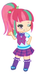 Size: 550x1132 | Tagged: safe, artist:ocean-drop, sour sweet, equestria girls, chibi, clothes, cropped, crystal prep academy uniform, cute, looking at you, one eye closed, school uniform, simple background, smiling, solo, sourbetes, white background, wink