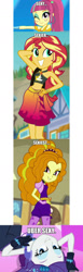 Size: 600x1957 | Tagged: safe, edit, edited screencap, screencap, adagio dazzle, rarity, sour sweet, sunset shimmer, better together, dance magic, equestria girls, forgotten friendship, rainbow rocks, the other side, spoiler:eqg specials, arm behind head, breasts, caption, cleavage, clothes, hasbro-sponsored official cleavage, image macro, like what you see?, one eye closed, sarong, sunset selfie, swimsuit, text