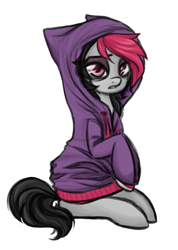 Size: 749x1050 | Tagged: safe, artist:hippykat13, derpibooru import, oc, oc only, oc:miss eri, earth pony, pony, clothes, crying, emo, female, hoodie, mare, sad, solo