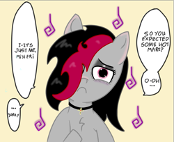 Size: 771x630 | Tagged: safe, artist:lazerblues, derpibooru import, oc, oc only, oc:miss eri, earth pony, pony, /mlp/, emo, female, mare, solo, tomoko kuroki, watamote