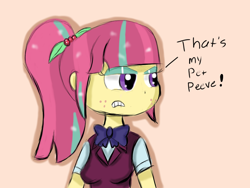 Size: 1024x768 | Tagged: safe, artist:mildockart, sour sweet, equestria girls, friendship games, angry, annoyed, clothes, crystal prep academy, crystal prep academy uniform, pet peeve, ponytail, school uniform, solo