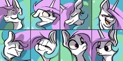 Size: 1152x576 | Tagged: safe, artist:greyscaleart, derpibooru import, princess celestia, alicorn, pony, :p, bust, cute, cutelestia, emotions, expressions, eyes closed, facial expressions, faic, female, grin, happy, mare, mlem, portrait, smiling, solo, tongue out