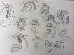 Size: 1280x960 | Tagged: safe, artist:greyscaleart, derpibooru import, twilight sparkle, pony, grin, meme, monochrome, nigel thornberry, open mouth, sketch, sketch dump, smashing (meme), smiling, traditional art, wat