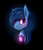 Size: 600x700 | Tagged: safe, artist:phenya, derpibooru import, bat pony, pony, amulet, black background, blue, bust, glowing eyes, portrait, simple background, solo