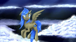 Size: 1920x1080 | Tagged: safe, artist:phenya, derpibooru import, oc, oc only, pegasus, pony, cloud, crying, moonlight, night