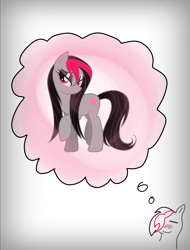 Size: 1784x2350 | Tagged: safe, artist:lazerblues, derpibooru import, oc, oc only, oc:miss eri, earth pony, pony, blushing, daydream, emo, female, mare, solo, wet mane