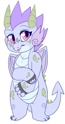 Size: 450x857 | Tagged: safe, artist:lulubell, derpibooru import, oc, oc only, oc:sparkler, dragon, baby dragon, next generation, offspring, parent:princess ember, parent:spike, parents:emberspike, simple background, solo, transparent background