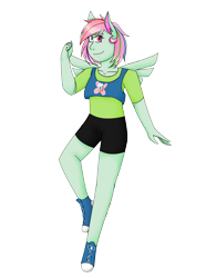 Size: 4869x6528 | Tagged: safe, artist:cornerverse, derpibooru import, fluttershy, rainbow dash, anthro, absurd resolution, alternate hairstyle, converse, female, flutterdash, fusion, lesbian, shipping, shoes, simple background, transparent background, wings