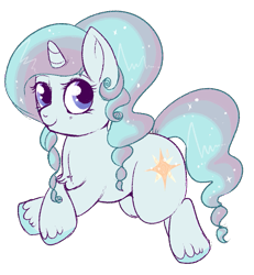 Size: 679x736 | Tagged: safe, artist:lulubell, derpibooru import, oc, oc only, oc:incandescence, pony, unicorn, female, filly, magical lesbian spawn, next generation, offspring, parent:princess celestia, parent:rarity, parents:rarilestia, simple background, solo, transparent background