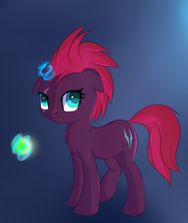 Size: 1791x2118 | Tagged: safe, artist:brok-enwings, derpibooru import, tempest shadow, pony, unicorn, my little pony: the movie, broken horn, female, floppy ears, mare, simple background, solo