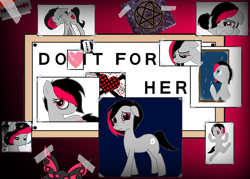 Size: 680x486 | Tagged: safe, derpibooru import, oc, oc only, oc:miss eri, earth pony, pony, /mlp/, do it for her, emo, female, heart, mare, meme, razor, sad, waifu