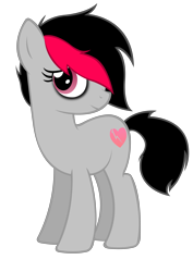 Size: 3535x5000 | Tagged: safe, derpibooru import, oc, oc only, oc:miss eri, earth pony, pony, /mlp/, emo, female, hair over one eye, mare, simple background, solo, transparent background