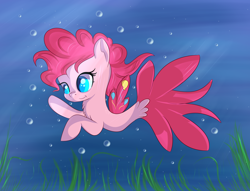 Size: 3660x2802 | Tagged: safe, artist:brok-enwings, derpibooru import, pinkie pie, seapony (g4), my little pony: the movie, female, seaponified, seapony pinkie pie, smiling, solo, species swap, underwater