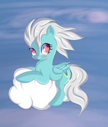 Size: 2262x2670 | Tagged: safe, artist:brok-enwings, derpibooru import, fleetfoot, pegasus, pony, cloud, female, mare, solo