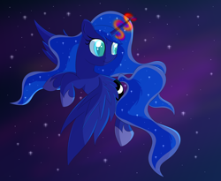 Size: 3822x3138 | Tagged: safe, artist:brok-enwings, derpibooru import, princess luna, alicorn, pony, female, glowing horn, mare, solo