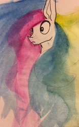 Size: 799x1280 | Tagged: safe, artist:greyscaleart, derpibooru import, princess celestia, alicorn, pony, bust, portrait, solo, traditional art, watercolor painting