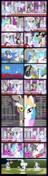 Size: 2000x7204 | Tagged: safe, artist:mlp-silver-quill, discord, princess celestia, alicorn, pony, blushing, cake, comic, discord being discord, dislestia, female, hearts and hooves day, male, petrification, prank, red dress, shipping, statue, straight, worth it