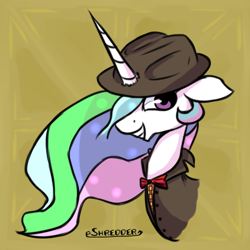 Size: 400x400 | Tagged: safe, artist:eshredder, princess celestia, alicorn, pony, clothes, hat, solo