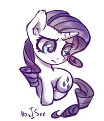 Size: 600x694 | Tagged: safe, artist:inowiseei, derpibooru import, rarity, pony, unicorn, chibi, cute, ear fluff, female, mare, raribetes, simple background, sitting, solo, white background