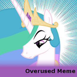 Size: 250x250 | Tagged: safe, princess celestia, alicorn, pony, lesson zero, season 2, adult, bedroom eyes, meme, meta, overused meme, princess celestia is not amused, solo, spoilered image joke, unamused