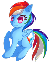 Size: 713x917 | Tagged: safe, artist:brok-enwings, derpibooru import, rainbow dash, pegasus, pony, chest fluff, cute, dashabetes, female, mare, simple background, smiling, solo, transparent background