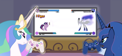 Size: 12050x5547 | Tagged: safe, artist:lykas13, nightmare moon, princess celestia, princess luna, twilight sparkle, alicorn, pony, fighting is magic, absurd resolution