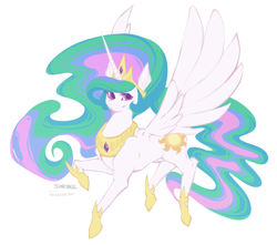 Size: 1726x1526 | Tagged: safe, artist:sunibee, princess celestia, alicorn, pony, female, mare, simple background, solo, white background