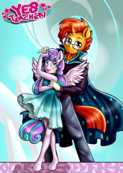 Size: 1860x2622 | Tagged: safe, artist:anibaruthecat, princess flurry heart, sunburst, anthro, comic:yes teacher!, comic