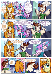 Size: 1860x2622 | Tagged: safe, artist:anibaruthecat, pound cake, princess flurry heart, pumpkin cake, anthro, comic:yes teacher!, blushing, comic