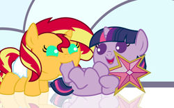 Size: 4000x2500 | Tagged: safe, artist:beavernator, sunset shimmer, twilight sparkle, pony, unicorn, baby, baby pony, babylight sparkle, babyset shimmer, beavernator is trying to murder us, beavernator you magnificent bastard, cute, diabetes, diaper, element of magic, female, filly, foal, hoof licking, open mouth, shimmerbetes, twiabetes, younger