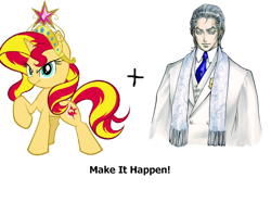 Size: 800x634 | Tagged: safe, sunset shimmer, pony, big crown thingy, castlevania, exploitable meme, graham jones, make it happen