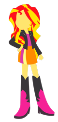 Size: 921x1920 | Tagged: safe, artist:euphoriapony, sunset shimmer, equestria girls, minimalist, simple background, solo, transparent background, vector