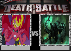 Size: 904x647 | Tagged: safe, sunset satan, sunset shimmer, death battle, otachi, pacific rim