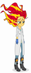 Size: 9000x21000 | Tagged: safe, artist:ivacatherianoid, sunset shimmer, equestria girls, friendship games, the science of magic, absurd resolution, canterlot high, simple background, solo, sunset the science gal, transparent background, vector