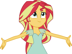 Size: 7715x5819 | Tagged: safe, artist:owlisun, sunset shimmer, equestria girls, my past is not today, absurd resolution, cute, shimmerbetes, simple background, smiling, solo, transparent background, vector