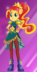 Size: 278x534 | Tagged: safe, artist:unicornsmile, sunset shimmer, equestria girls, boots, clothes, high heel boots, lipstick, musketeer, pants, ponied up, solo, starsue, super ponied up