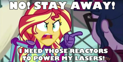 Size: 790x397 | Tagged: safe, edit, edited screencap, screencap, sci-twi, sunset shimmer, twilight sparkle, equestria girls, friendship games, angry, command and conquer, command and conquer: generals, exploitable meme, general townes, image macro, meme, sunset yells at twilight, zero hour