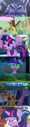 Size: 1000x4254 | Tagged: safe, edit, edited screencap, screencap, discord, king sombra, nightmare moon, queen chrysalis, sunset shimmer, twilight sparkle, changeling, changeling queen, pony, a canterlot wedding, equestria girls, friendship is magic, magic duel, the crystal empire, the return of harmony, antagonist, comic, hub logo