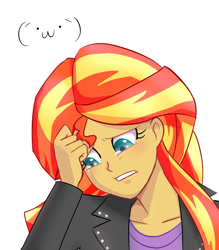 Size: 700x800 | Tagged: safe, artist:misochikin, sunset shimmer, equestria girls, pixiv, solo