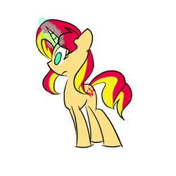 Size: 500x500 | Tagged: safe, artist:rvceric, sunset shimmer, pony, magic, simple background, solo, white background